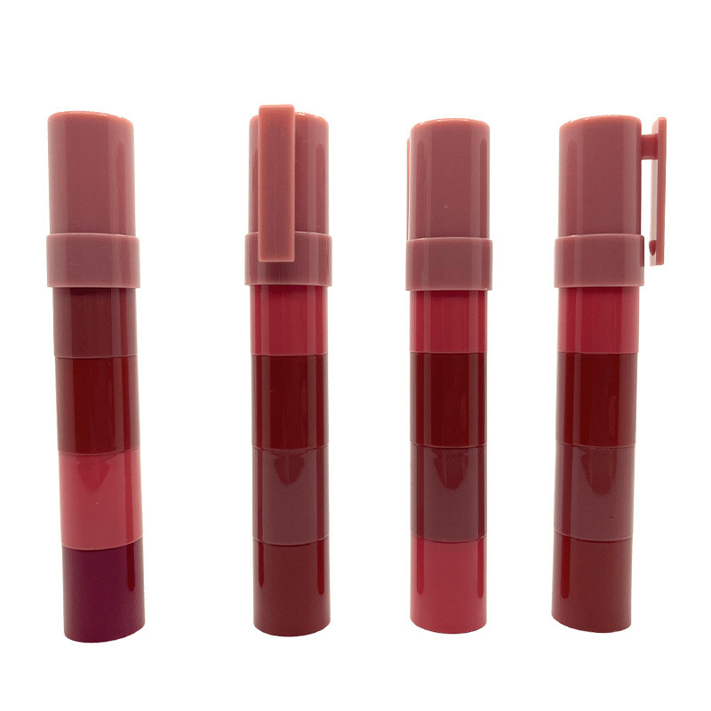 多层可替换口红管长管小样口红笔撞色迷你唇膏管口红空管